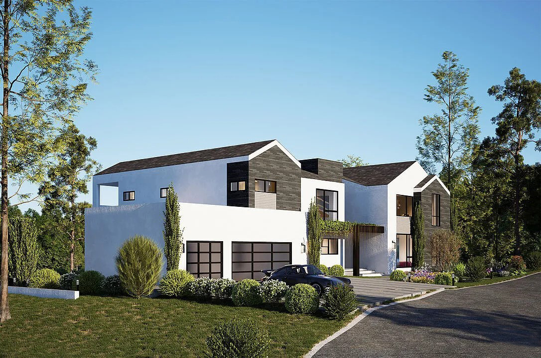 New Modern Contemporary Home Exterior Side View