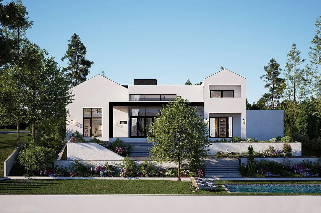 New Modern Contemporary Home Rear Exterior