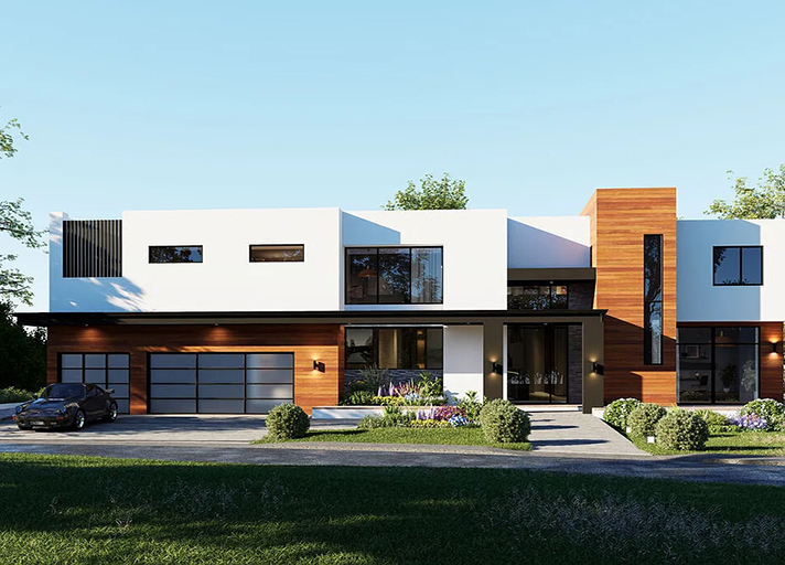 New Construction Hillside Home Front Exterio