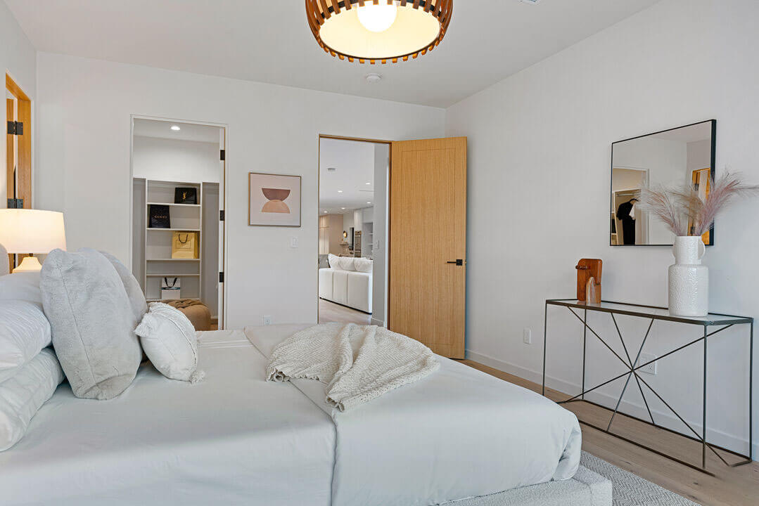 Master bedroom with walk in closet