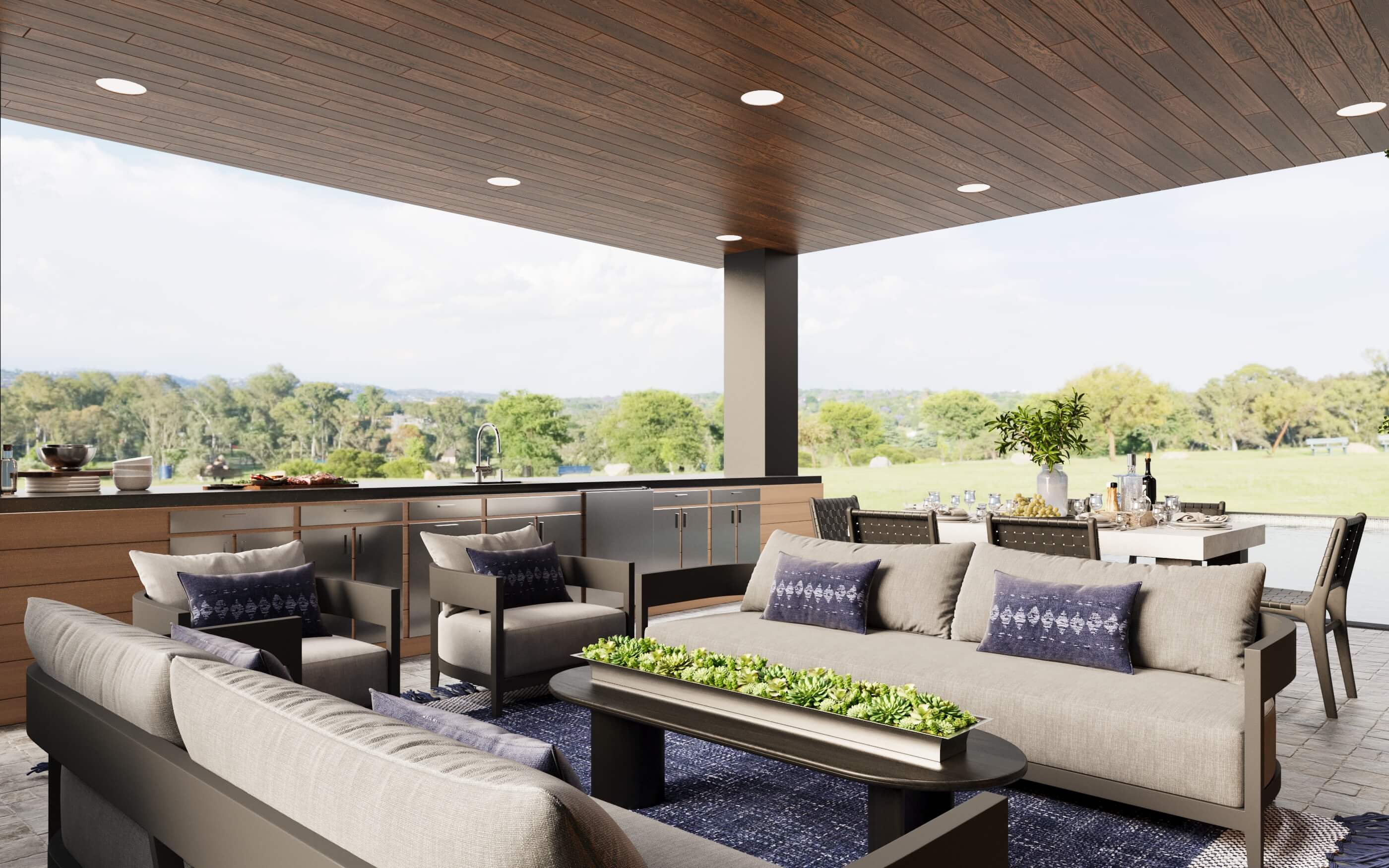 Architect Design Modern Farmhouse Outdoor Living Area