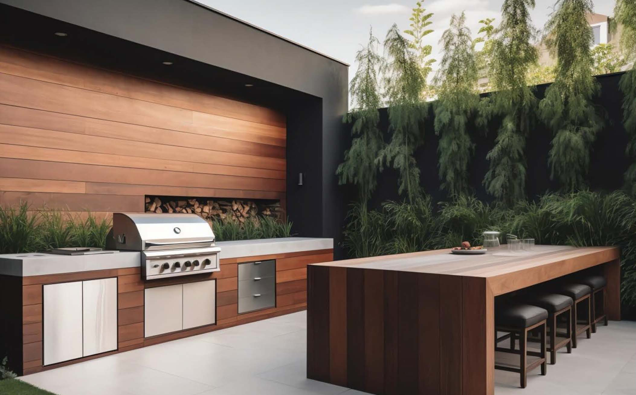 Architect Design Modern Farmhouse Outdoor Kitchen